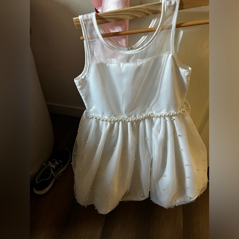 Pearl white dress little girl